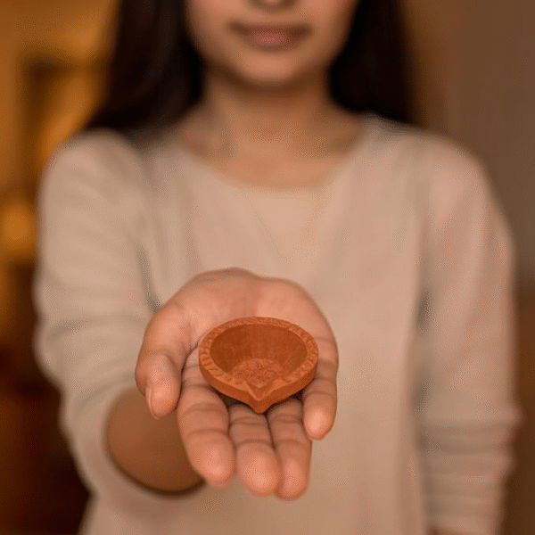 colourful clay diya